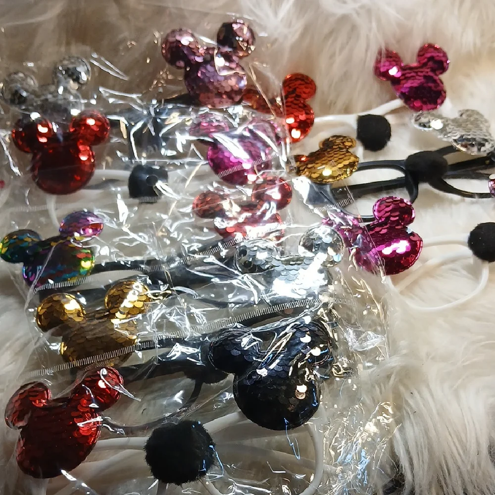 Sparkly Mouse Ears Kids glasses - Red, Gold, Silver, Pink Set 8
